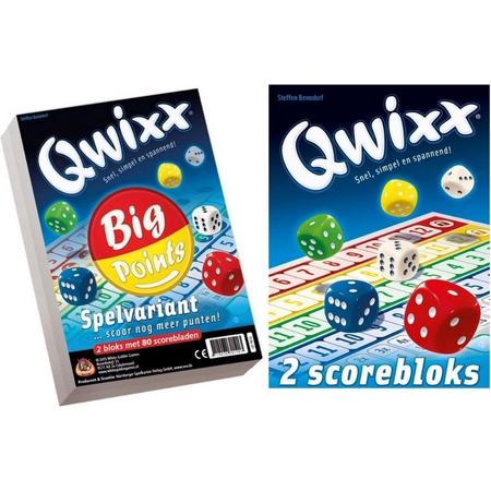 Spellenbundel - 2 stuks - Dobbelspel - Qwixx Big Points & 2 extra scoreblocks
