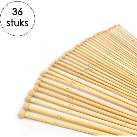 Breinaalden set Bamboe - 36 stuks (18 verschillende maten)