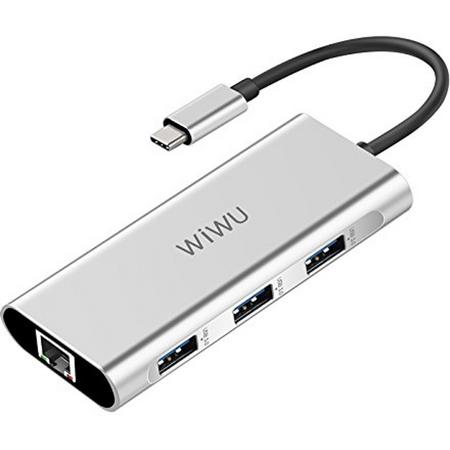 Apollo A430R USB C Adapter,Type-C HUB met 3 USB 3.0 Ports,Type-c to RJ45 LAN Wired Adapter,Gigabit Network Adapter,Ethernet Hub,for New MacBook,DELL,HP,ASUS,Mobile Phone,Desktop PCs - Zilver