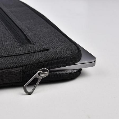 Apple Macbook Pro 15.4 inch laptop sleeve - Waterafstotend Polyester hoes met extra opbergvak - Zwart