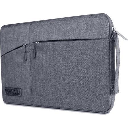 Asus VivoBook - 12 inch hoes - WiWu Gent Business Sleeve - Laptoptas - Waterafstotend - Grijs