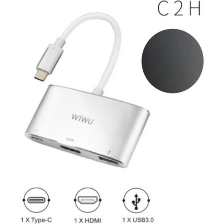 C2H Apollo 3in1 Hub Type-C Adapter (1x Type-C, 1x HDMI, 1X USB3.0) - Grijs
