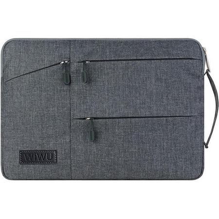 Toshiba Satellite hoes - 13.3 / 14 inch sleeve - WiWu Gent Business Sleeve - Laptoptas - Waterafstotend - Grijs
