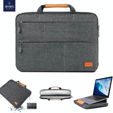 Waterproof Shockproof Nylon Sleeve met Stand voor Laptop 13.3 inch - Grijs