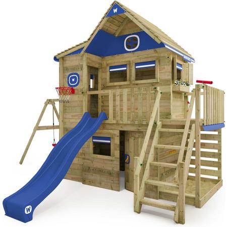 Wickey Smart ArtHouse - Huisje op palen voor kinderen met schommel en blauwe glijbaan