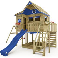 Wickey Smart GreenHouse - Huisje op palen met klimwand, Schommel en blauwe Glijbaan