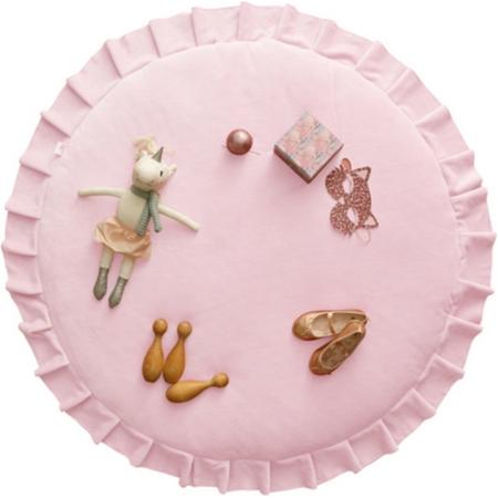Speelmat / Speelkleed Kinderkamer Velvet Roze - Vloerkleed 120 cm doorsnede