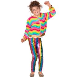Wilbers & Wilbers - Feesten & Gelegenheden Kostuum - Legging Festival Rainbow - - Maat 104 - Carnavalskleding - Verkleedkleding