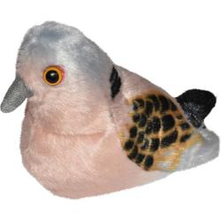 Pluche dieren knuffels tortelduif vogel van 13 cm met echt geluid - Knuffeldieren speelgoed