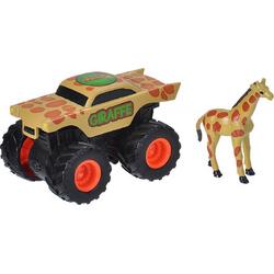 speelset truck en giraffe junior bruin 2-delig