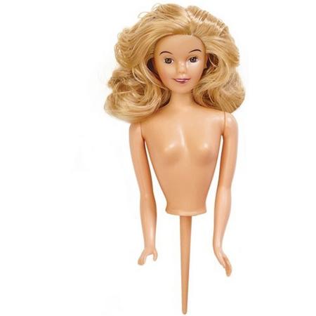 Barbie bovenstuk / pin popje - blond - Wilton