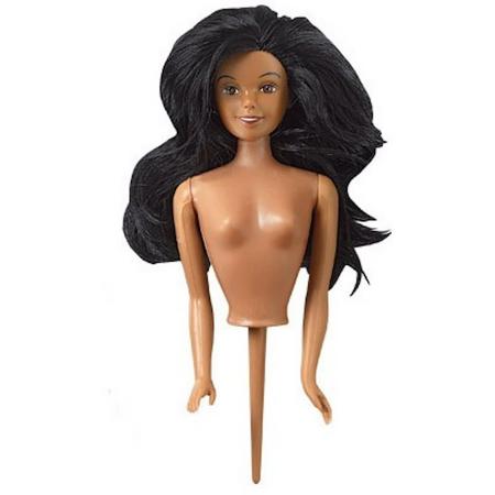Barbie bovenstuk / pin popje - donker - Wilton