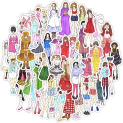 Japanse Fashion Kawaii style Stickers - 68 stuks met kleding ontwerpen voor meisjes