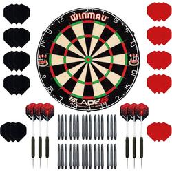Winmau set - Winmau Blade 5 - dartbord - plus 2 sets - dartpijlen - plus 30 - dartflights - plus 30 - dartshafts