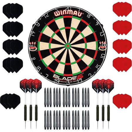 Winmau set - Winmau Blade 5 - dartbord - plus 2 sets - dartpijlen - plus 30 - dartflights - plus 30 - dartshafts