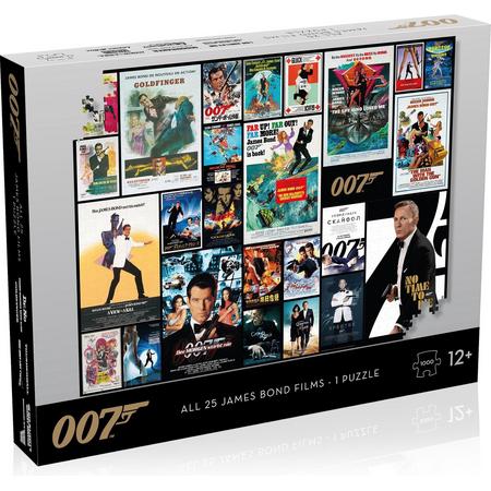 Winning Moves - James Bond Puzzel - 1000 stukjes - Alle filmposter