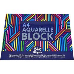 Aquarelblok A4 190 GSM 24X - Aquarelpapier - Aquarel Papier voor Aquarelverf en Aquarelpotloden
