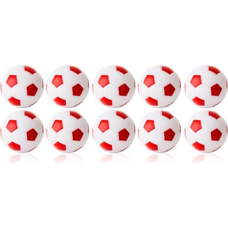 Robertson - Tafelvoetbal Ballen - 35 mm - Wit / Rood - 10 stuks