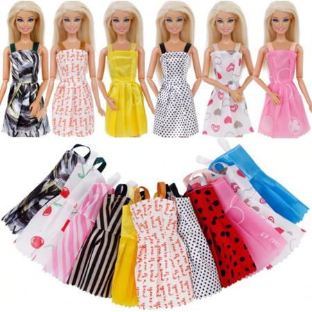 Barbie Jurkjes - Barbiejurken - Poppenkleding - Kleding Voor Barbiepop - Barbiepop - Barbie Accesoires - Kinderen - Cadeau- 12 Stuks