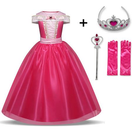 Cinderella Jurk - Assepoester - Jurk voor Meisjes - Prinsessen - Verkleedkleding - Kinderkostuum - 6-7 jaar - 116-122 - Dress Up - Verkleden - Carnaval