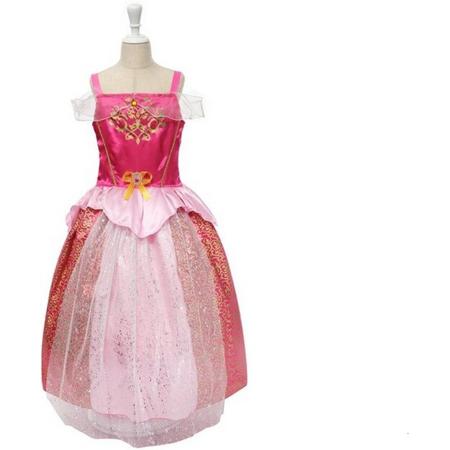 Doornroosje Jurk - Sleeping Beauty - Jurk voor Meisjes -  Prinsessen - Verkleedkleding - Kinderkostuum - 4-5 jaar - 104-110 - Dress Up - Verkleden - Carnaval