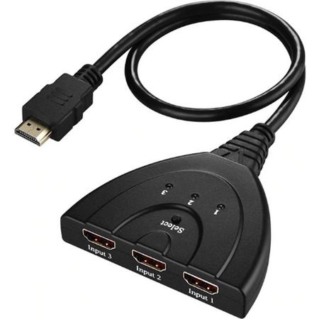 HDMI Splitter - 3 in 1 HDMI Uitgang - HDMI Kabel - HDMI Switcher - HDMI Verdeler - HDMI Adapter - 1080p Resolutie - 4K