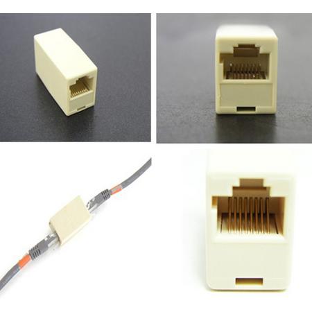 Netwerk LAN Kabel Ethernet RJ45 - Aansluiting - Connector - Connectorplug - Adapter - RJ45 - Wit