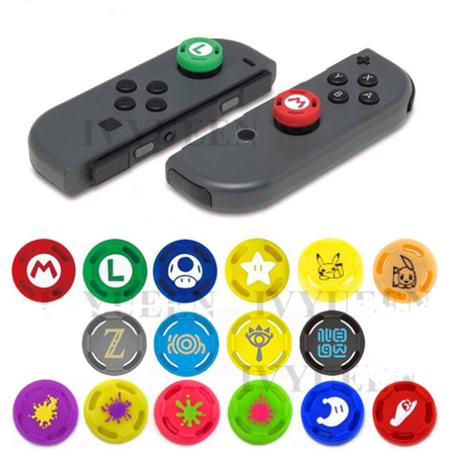 Nintendo Switch Joystick Grips - Thumb Grips - Joystick Cover - Beschermgrips - Mario - Blauw/Rood