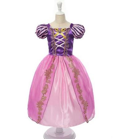 Rapunzel Jurk - Jurk voor Meisjes -  Prinsessen - Verkleedkleding - Kinderkostuum - 3-4 jaar - 98-104 - Dress Up - Verkleden