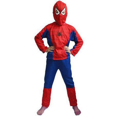 Spiderman Pak - Verkleed Pak Jongens - Verkleedkleding - Kinderkostuum - 4-5 jaar - 104-110 - Rood / Blauw