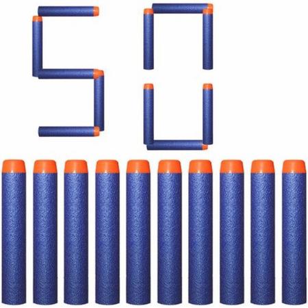 Universele Foam Pijlen / Darts / Kogels Geschikt voor Nerf en andere Speelgoed Blasters - Nerf Pijlen - Met Ronde Tip - Blauw - 50 stuks