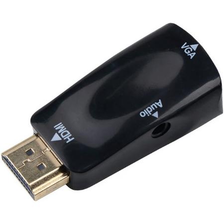 WiseGoods - HDMI Naar VGA Adapter - 1080P HD Kwaliteit - HDMI VGA Kabel - Zwart