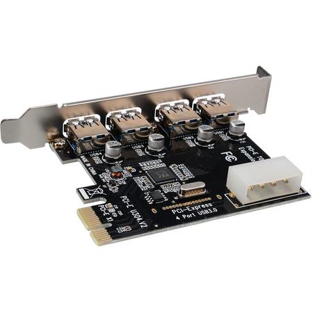 WiseGoods - Premium PCIe Kaart met 4 Poorts USB 3.0 - 4 Port USB 3.0 - PCI-E - PCI Express