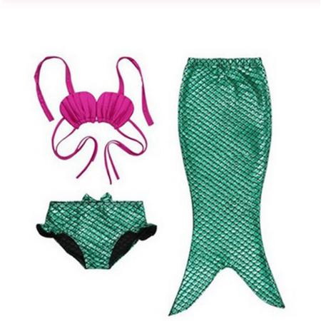 WiseGoods - Prinses Ariel - Zeemeermin Kostuum voor Meisjes - Kinderkostuum - Prinsessen - Kinderverkleedkleding - 4-5 jaar - 104-110 - Groen / Roze