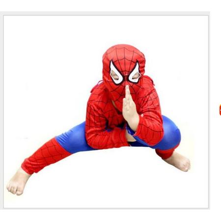 WiseGoods - Spiderman Pak - Verkleed Pak Jongens - Verkleedkleding - Kinderkostuum - 5-6 jaar - 110-116 - Rood / Blauw