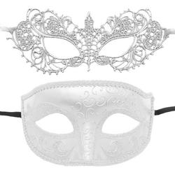 WiseGoods Luxe Venetiaans Masker Dames & Heren - Gala Masque - Sexy Maskers - Maskertjes - Carnaval - Verkleedkleding - Zwart 2st