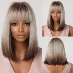 WiseGoods Premium Dames Pruik Stijl Design - Pruiken Vrouwen - Hairextensions - Haar Extensions - Haarstuk Met Pony - Blond 33cm