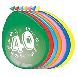 Ballonnen 40 jaar - 30cm - 8st