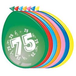 Ballonnen 75 jaar - 30cm - 8st