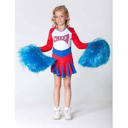 Witbaard - Kostuum - Cheerleader - Rood/wit/blauw - mt.128