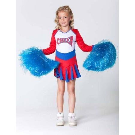 Witbaard - Kostuum - Cheerleader - Rood/wit/blauw - mt.164