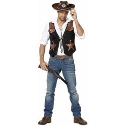 Witbaard - Kostuum - Vest - Cowboy - Met sterren - Bruin - M