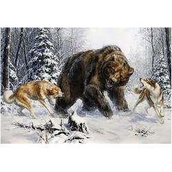 Diamond Painting Huskies and Bear 100x68