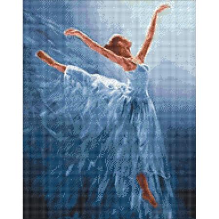 Wizardi Diamond Painting Kit Blue Ballerina WD2343