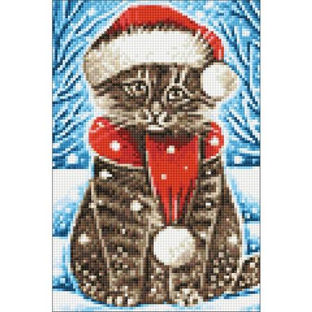 Wizardi Diamond Painting Kit Christmas Cat WD2436