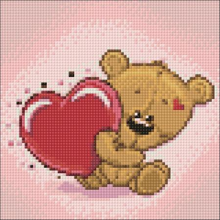 Wizardi Diamond Painting Kit Little Bears Heart WD2299