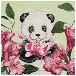   Diamond Painting Kit Panda and Flowers WD2341