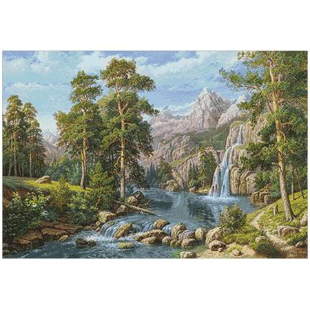 Wizardi Diamond Painting Kit Scenery with Waterfall WD2459