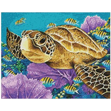 Wizardi Diamond Painting Kit Young Green Sea Turtle WD2428