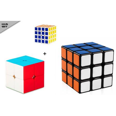 Wonderprice - Cube Puzzel cubes - Set 3 stuks Stressbestendig - Giftset - Speed Cube - Fidget Toys - Concentratie - Training - Fun - Kubus - Cube 4x4 Kubus - Magische Kubus 2x2 - Educatief - voor kinderen en volwassenen